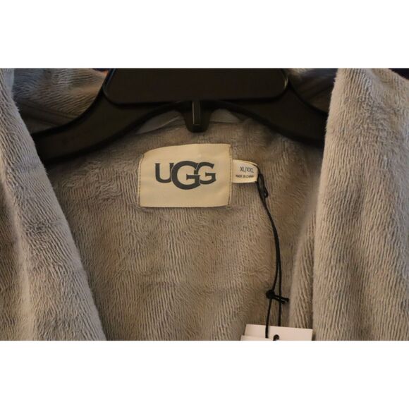 UGG 1096932 Men's Sz XL/2XL Gray Heather Robinson Cotton Fleece Robe - Picture 7 of 13